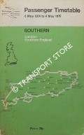Book cover of Southern Passenger Timetable - London, Southern England, 6 May 1974 to 4 May 1975 by British Rail Southern Region